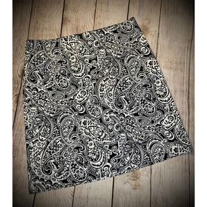 Talbots Size 6 Paisley Print Cotton Canvas Skirt - Excellent Condition